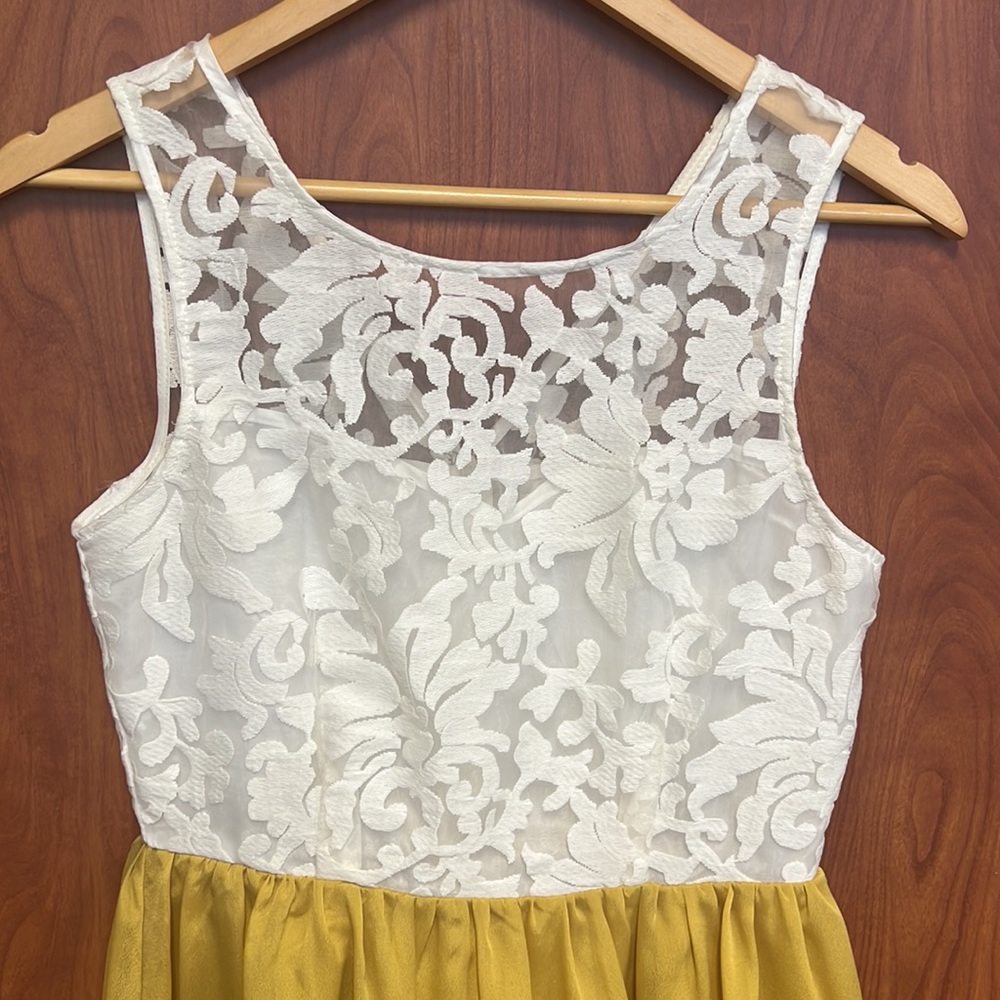 Altar’d State boho sheek small yellow dress